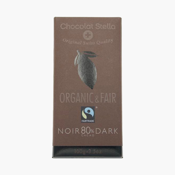 Chocolate Bar, Organic Noir 80% Dark Swiss